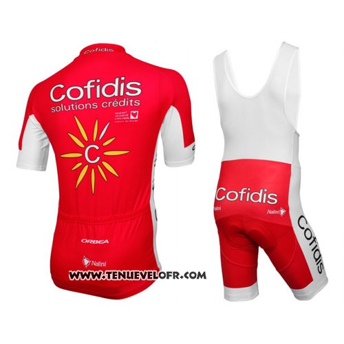 2016 Maillot Ciclismo Cofidis Rouge et Blanc Manches Courtes et Cuissard